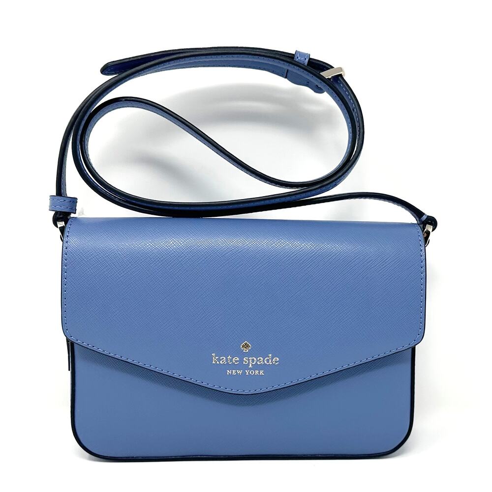 Kate Spade Sadie Envelope Crossbody Purse in Fresh Blueberry Leather k7378